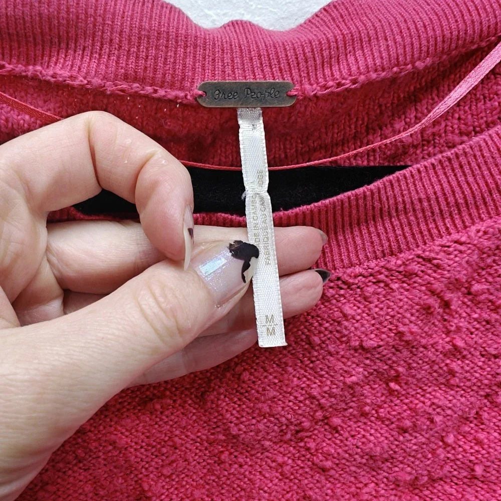 Free People Found My Friend‎ Pullover Sweater Hot Pink Womens Medium